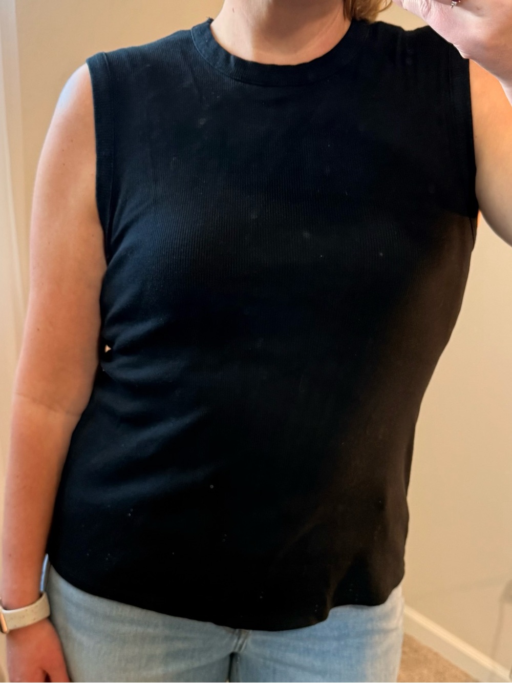 a new day Black Ribbed Crewneck Sleeveless Tank